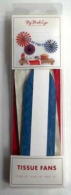 My Mind's Eye Paper Goods Patriotic Tissue Fans (Red, White, and Blue) - 3 Pack